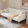 Schlafsofa 175 x 64 x 72 cm mit Bettfunktion, Seitentaschen und vergoldeten Beinen Bild 3