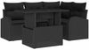 vidaXL Garten-Sofa-Set mit Kissen 5 pcs Schwarz Poly Rattan 3348639 Bild 2