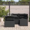 vidaXL Garten-Sofa-Set mit Kissen 5 pcs Schwarz Poly Rattan 3348639 Bild 3