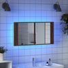 vidaXL LED-Spiegelschrank Braun Eichen-Optik 90x12x45 cm Acryl 834969 Bild 4
