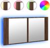 vidaXL LED-Spiegelschrank Braun Eichen-Optik 90x12x45 cm Acryl 834969 Bild 2
