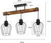 ZMH Deckenleuchte 3 Spots Metall und schwarzes Holz E27 Vintage Wohnzimmerlampe aus geflammtem Holz im Industriedesign mit verstellbarer Höhe ohne Leuchtmittel Bild 5
