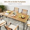 COSTWAY Gartentisch mit 5cm Schirmloch, rechteckig 200cm, Akazie, Esstisch für 8 Personen Bild 3