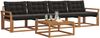 vidaXL Outdoor-Sofagarnitur mit Kissen 5 pcs Natürlich und Schwarz 3369171 Bild 3