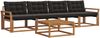 vidaXL Outdoor-Sofagarnitur mit Kissen 5 pcs Natürlich und Schwarz 3369171 Bild 2
