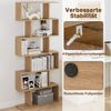 COSTWAY Bücherregal, Standregal mit 6 Fächern, 20 kg/Ebene, 80x23x192cm, natur Bild 3