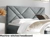 MEBLINI Boxspringbett BARDO 180x200 cm mit Bettkasten – H4/Hellgrau Samt Polsterbett - Gepolstert Doppelbett mit Matratze und Topper - Polsterbett mit Stauraum - Bett mit Kopfteil – Stauraumbett Bild 4
