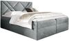 MEBLINI Boxspringbett BARDO 180x200 cm mit Bettkasten – H4/Hellgrau Samt Polsterbett - Gepolstert Doppelbett mit Matratze und Topper - Polsterbett mit Stauraum - Bett mit Kopfteil – Stauraumbett Bild 2