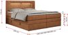 Boxspringbett mit LED Kopfteil und Topper - GOLD-5-KING - 160x200cm - Orange Stoff - H4 Bild 5