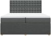 vidaXL Boxspringbett mit Matratze Dunkelgrau 200x200 cm Stoff 3292178 Bild 4