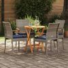 vidaXL Gartenstühle 4 pcs Grau und Marineblau Poly-Rattan und Akazie 42025888 Bild 3