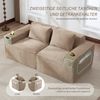 Modulares 2-Sitzer Cordsofa, Getränkehalter, Seitentaschen, Federkern, Khaki Bild 5