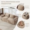 Modulares 2-Sitzer Cordsofa, Getränkehalter, Seitentaschen, Federkern, Khaki Bild 3