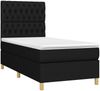 Boxspringbett mit Matratze & LED Stoff Schwarz 90x200 cm, Härtegrad: H2 [3135647] Bild 3