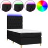 Boxspringbett mit Matratze & LED Stoff Schwarz 90x200 cm, Härtegrad: H2 [3135647] Bild 2