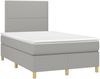 vidaXL Boxspringbett mit Matratze Hellgrau 120x190 cm Stoff 3269923 Bild 2