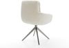 Drehstuhl Abelia-Flex mit Armlehnen Teddystoff Beige Kreuzgestell breit Graphit 360° drehbar Wippfunktion Bild 5