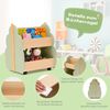 Kinder Bücherregal aus Holz mit Universalrädern 2 Ebenen Spielzeugregal auf Rollen Grün Bild 5