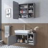 Roomart LYCIA-82 Badmöbel Set– 3-teiliges Badezimmermöbel Set - Unterschrank, Waschbecken & Spiegelschrank - H 9.5 x B 38.6 x T 50 cm • Grau Bild 2