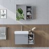 Roomart LYCIA-82 Badmöbel Set– 3-teiliges Badezimmermöbel Set - Unterschrank, Waschbecken & Spiegelschrank - H 9.5 x B 38.6 x T 50 cm • Grau Bild 3