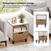 2er Set Nachttisch mit Offenem Fach & Schublade Kleiner Beistelltisch Sofatisch Nachtkommode Bild 3