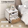 2er Set Nachttisch mit Offenem Fach & Schublade Kleiner Beistelltisch Sofatisch Nachtkommode Bild 5