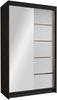 Kleiderschrank mit Goldverzierung Nurvota III mit zwei Schwebetüren, Spiegel (Farbe: Schwarz / Weiß) Bild 2