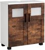 VCM Badmöbel Waschbeckenunterschrank Nilari 921291 Weiß / Vintage-Eiche H. 60 x B. 60 x T. 29 cm Bild 2