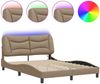 vidaXL Bettgestell mit LED ohne Matratze "Hvar" Cappuccino-Braun 140x200 cm 3213938 Bild 2