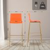 2er Set Barhocker TENAR - Kunststoff Orange 43x48x100 cm Gold | Barstuhl Mit Lehne Tresenhocker Tresenstuhl Kneipenhocker Kneipenstuhl Bild 2