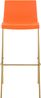 2er Set Barhocker TENAR - Kunststoff Orange 43x48x100 cm Gold | Barstuhl Mit Lehne Tresenhocker Tresenstuhl Kneipenhocker Kneipenstuhl Bild 5