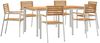 vidaXL Garten Essgruppe 7 pcs Massives Teakholz und Edelstahl 3334786 Bild 2