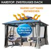 BRAST Pavillon Aluminium Pagode inkl. Moskitonetz, festes Dach, wasserdicht, stabil, UV-Schutz, 3,5x3,5 m, Hellgrau Bild 3