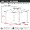 BRAST Pavillon Aluminium Pagode inkl. Moskitonetz, festes Dach, wasserdicht, stabil, UV-Schutz, 3,5x3,5 m, Hellgrau Bild 2