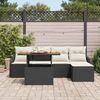 vidaXL Gartensofa-set mit Kissen 6 pcs Schwarz und Creme Poly-Rattan 3349445 Bild 3