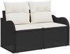vidaXL Gartensofa-set mit Kissen 6 pcs Schwarz und Creme Poly-Rattan 3349445 Bild 4