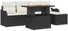 vidaXL Gartensofa-set mit Kissen 6 pcs Schwarz und Creme Poly-Rattan 3349445 Bild 2