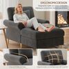 Gepolsterter Relaxsessel, klappbarer Schlafsessel aus hochwertigem Samt, XXL Einzelsessel für Wohn- und Schlafzimmer, Grau, Maße B133 × T87 × H90 cm Bild 5