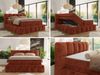 Boxspringbett NIRA KING, Doppelbett mit Fußteil, 7-Zonen Multipocket-Matratzen und Topper, Schlafzimmerbett - 200 x 200 cm - Orange Plüsch - H4 Bild 2
