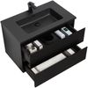 Badplaats Badmöbel Set mit Waschbecken und Unterschrank Angela 80 x 48 cm Schwarz Matt - Waschbeckenunterschrank mit Soft-Close und Schwarze Waschbecken, Vorgemontiert Bild 2