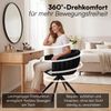 skølm 'Sudri' Esszimmer Drehstühle, 2er Set, schwarz, gepolstert mit Samtbezug, höhenverstellbar, Schalenstuhl mit Armlehne, bis 120 kg belastbar Bild 3