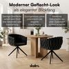 skølm 'Sudri' Esszimmer Drehstühle, 2er Set, schwarz, gepolstert mit Samtbezug, höhenverstellbar, Schalenstuhl mit Armlehne, bis 120 kg belastbar Bild 2