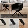 skølm 'Sudri' Esszimmer Drehstühle, 2er Set, schwarz, gepolstert mit Samtbezug, höhenverstellbar, Schalenstuhl mit Armlehne, bis 120 kg belastbar Bild 5