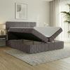 Boxspringbett RALF 200 x 200 cm mit Bettkasten, Topper und gepolstertem Kopfteil. Farbe: Grau, Härtegraden: H4 , Topper: Visco-Topper Bild 3