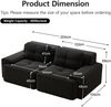 Modulares Sofa aus Cord mit Tiefsitz & rutschfester Basis, schwarz Bild 4