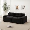 Modulares Sofa aus Cord mit Tiefsitz & rutschfester Basis, schwarz Bild 3