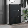 vidaXL Schuhschrank Schwarz 80x21x125,5 cm Holzwerkstoff 839925 Bild 3
