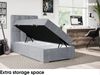 MEBLINI Boxspringbett KAI 100x200 cm mit Bettkasten - H3/Grau Samt Gepolstert Einzelbett mit Topper & Taschenfederkern-Matratze - 100x200 Links Bild 5
