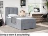 MEBLINI Boxspringbett KAI 100x200 cm mit Bettkasten - H3/Grau Samt Gepolstert Einzelbett mit Topper & Taschenfederkern-Matratze - 100x200 Links Bild 4