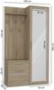Selsey 'Duvio' Flurgarderobe mit Schrank und Spiegel, Eiche Sonoma, 100 cm Bild 5